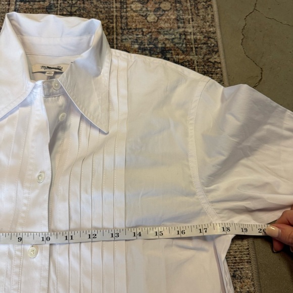 NWT Madewell Tuxedo Button-Up Shirt in Poplin in Eyelit White - Picture 12 of 13